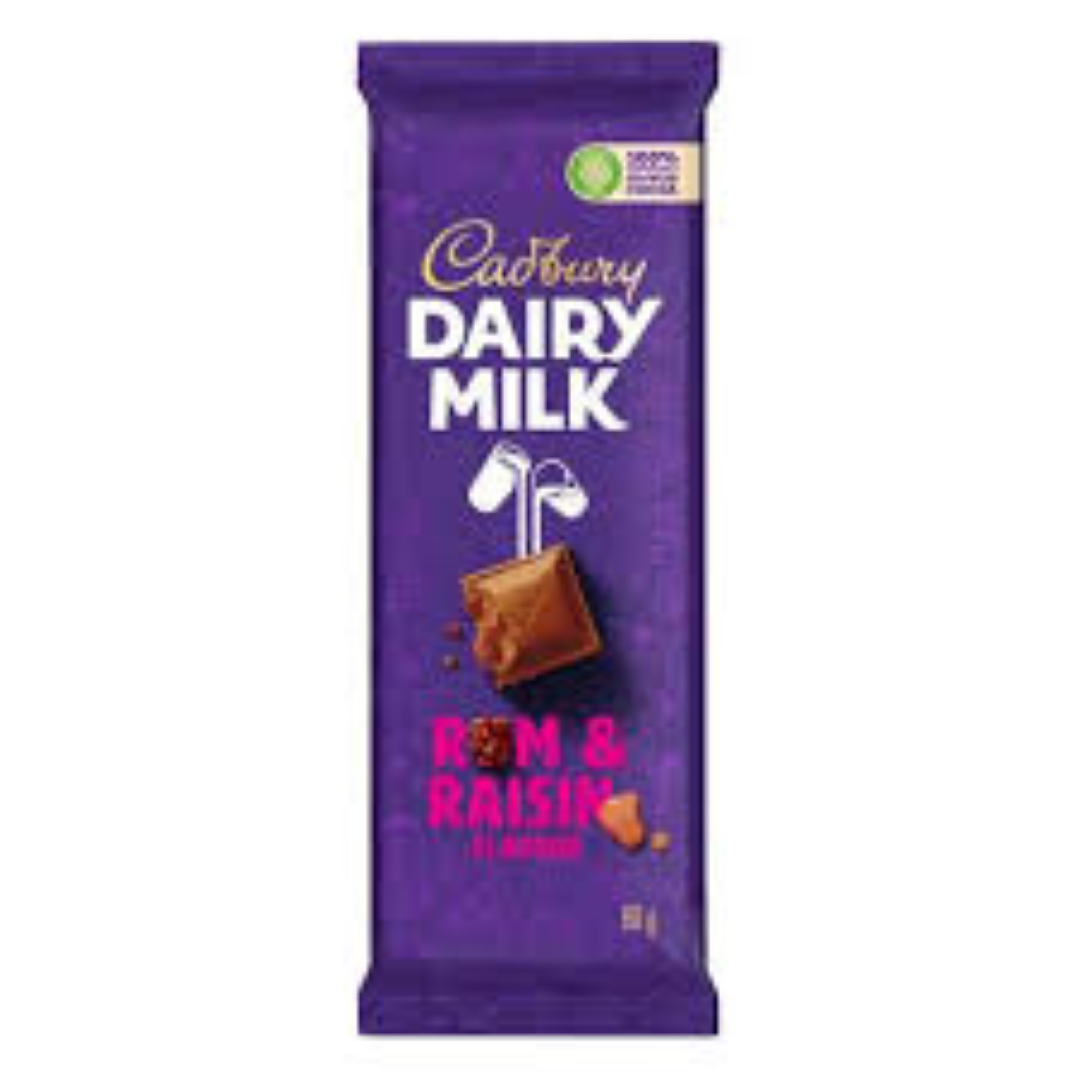 CADBURY DAIRY MILK RUM & RAISIN CHOCOLATE 80GM
